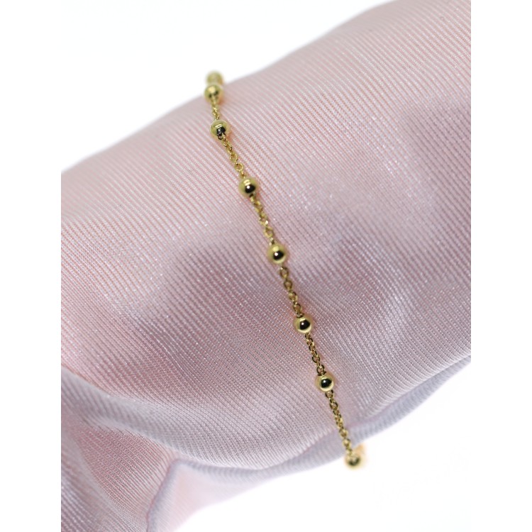 RMB|Bracciale rosario uomo o donna in Argento 925 croce liscia rod Oro giallo 16,50 - 20 cm