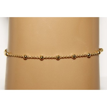 RMB|Bracciale rosario uomo o donna in Argento 925 croce liscia rod Oro bianco palline 4 mm mis 17