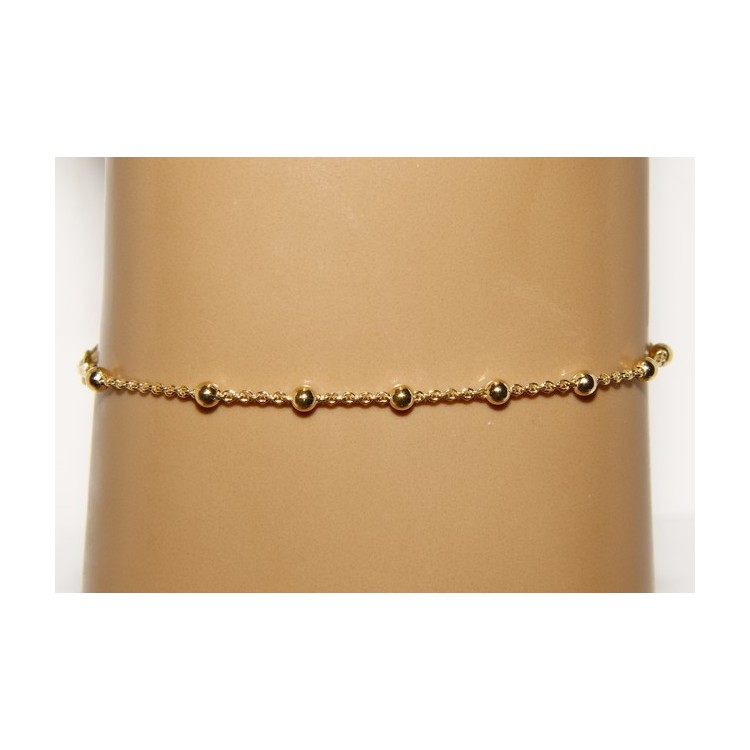 RMB|Bracciale rosario uomo o donna in Argento 925 croce liscia rod Oro bianco palline 4 mm mis 17