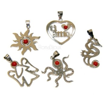 RMB|Argento 925 : Anello donna regolabile realizzato a mano con stella di corallo rosso naturale