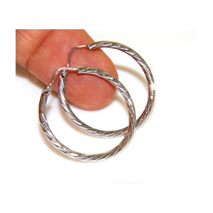 RMB|Argento 925 : orecchini uomo donna anelle cerchi cerchietti classici varie misure