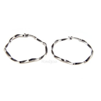 RMB|925: Women's earrings hoop circles twisted bushes 45.0 mm