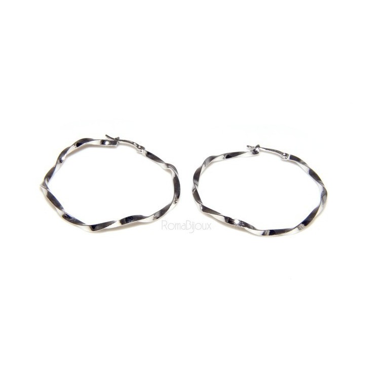 RMB|925: Women's earrings hoop circles twisted bushes 45.0 mm