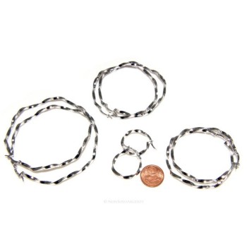 RMB|925: Women's earrings hoop circles twisted bushes 45.0 mm