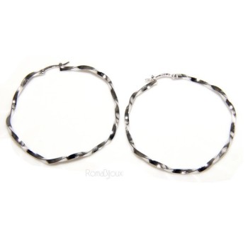 RMB|925: Women's earrings hoop circles twisted bushes 45.0 mm