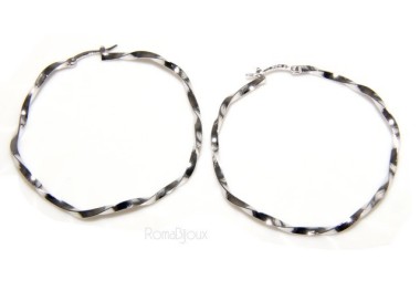 RMB|925: Women's earrings hoop circles twisted bushes 45.0 mm