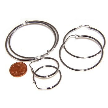 RMB|Argento 925 : orecchini donna anelle cerchi boccole lisce classiche 26,0 mm