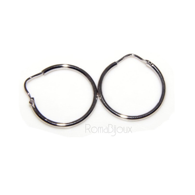 RMB|925: Women's earrings hoop circles classic smooth bushes 26.0 mm