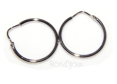 RMB|Argento 925 : orecchini donna anelle cerchi boccole lisce classiche 26,0 mm