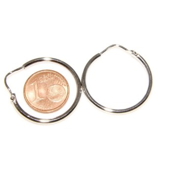 RMB|925: Women's earrings hoop circles classic smooth bushes 26.0 mm