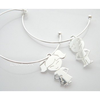 RMB|Argento 925 : orecchini donna mamma tato e tata ragazzo ragazza anelle cerchi grandi