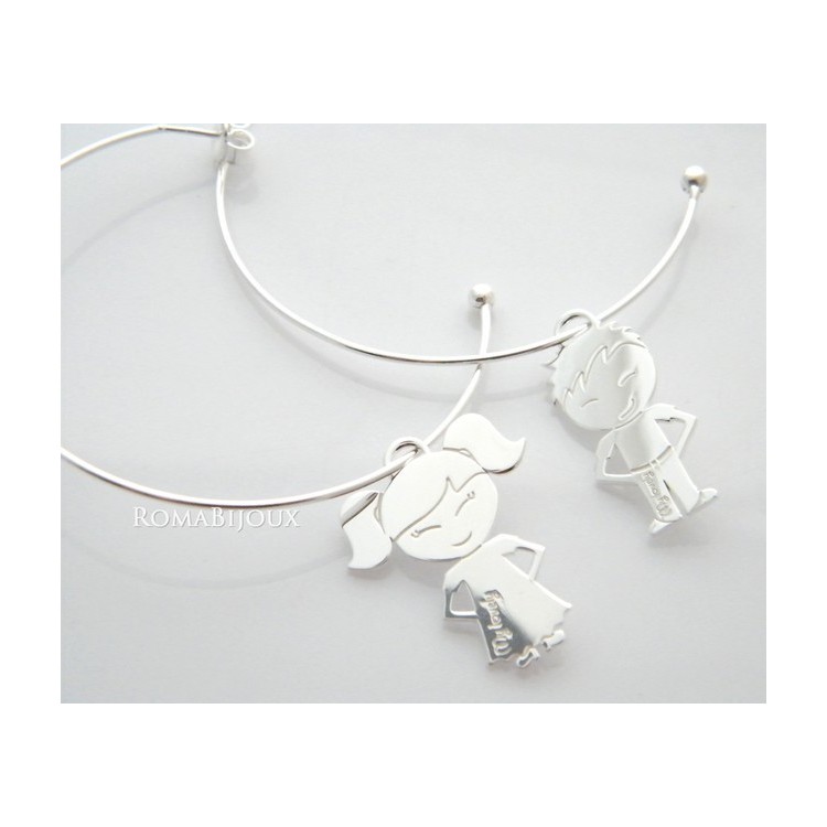 RMB|Argento 925 : orecchini donna mamma tato e tata ragazzo ragazza anelle cerchi grandi