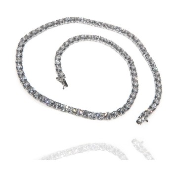 RMB|925: Collier Ladies necklace model Tennis with white cubic zirconia jaws 5 mm brilliant cut