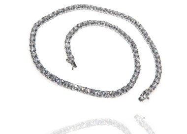 RMB|925: Collier Ladies necklace model Tennis with white cubic zirconia jaws 5 mm brilliant cut