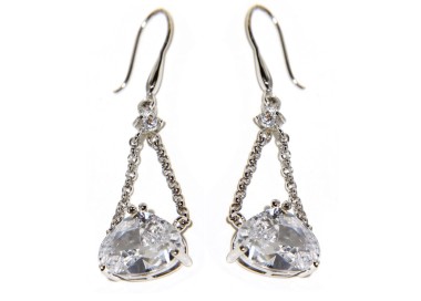 RMB|Pendant earrings 925 silver pendants of chains and large zircon