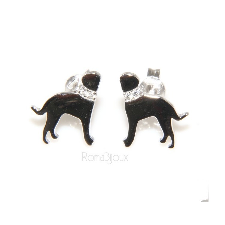 RMB|925: earrings man woman pin rottweiler dog collar zircons
