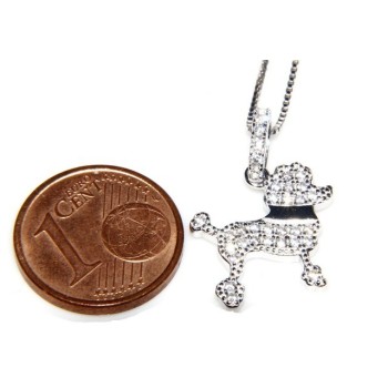 RMB|925: My Dog Venetian woman necklace with pendant dog poodle pendant microsetting brilliant cubic zirconia