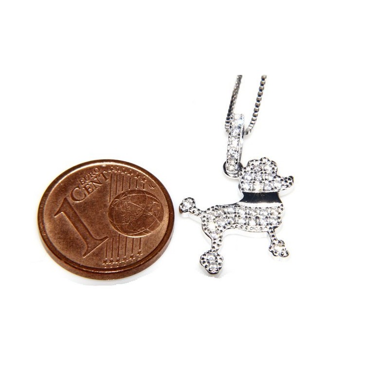 RMB|925: My Dog Venetian woman necklace with pendant dog poodle pendant microsetting brilliant cubic zirconia
