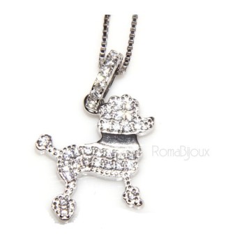 RMB|925: My Dog Venetian woman necklace with pendant dog poodle pendant microsetting brilliant cubic zirconia