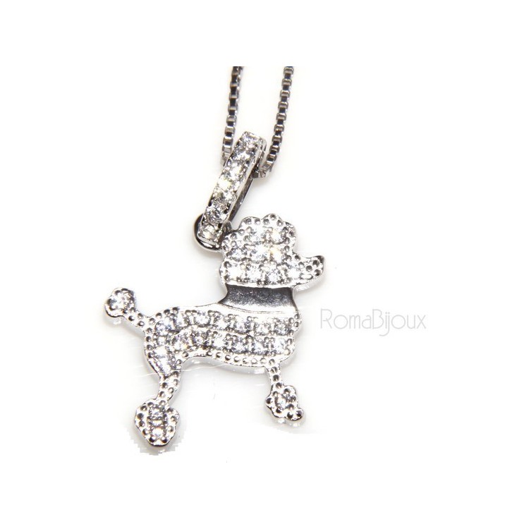 RMB|925: My Dog Venetian woman necklace with pendant dog poodle pendant microsetting brilliant cubic zirconia