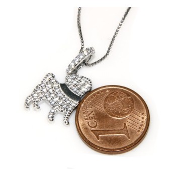 RMB|925: My Dog Venetian woman necklace with pendant dog pug microsetting brilliant cubic zirconia