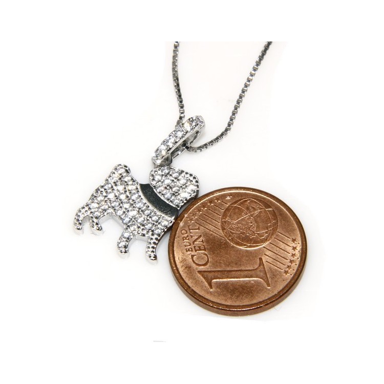 RMB|925: My Dog Venetian woman necklace with pendant dog pug microsetting brilliant cubic zirconia