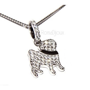 RMB|925: My Dog Venetian woman necklace with pendant dog pug microsetting brilliant cubic zirconia