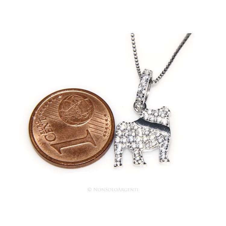 RMB|925: My Dog Venetian woman necklace with pendant dog Bulldog microsetting brilliant cubic zirconia