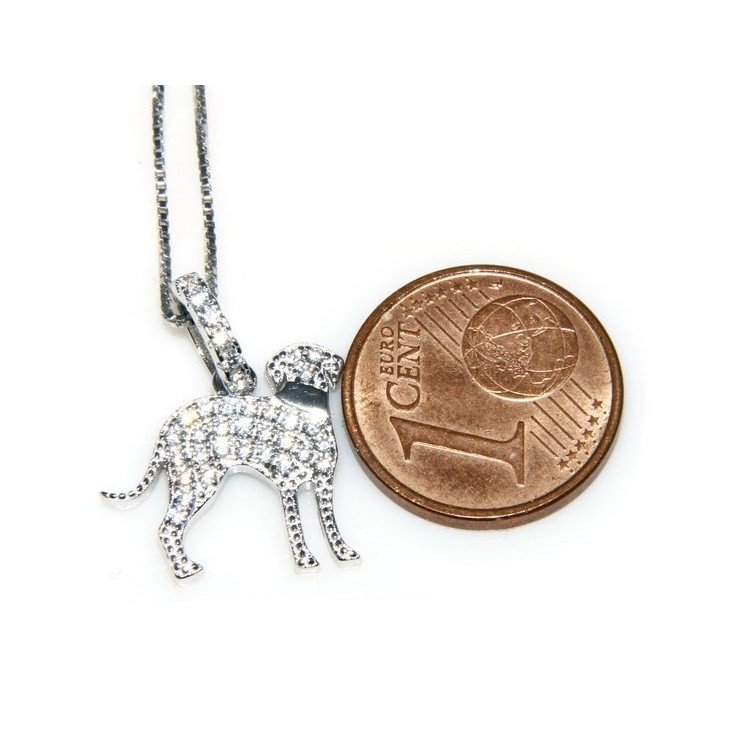RMB|925: My Dog Venetian woman necklace with pendant dog Bracco microsetting brilliant cubic zirconia