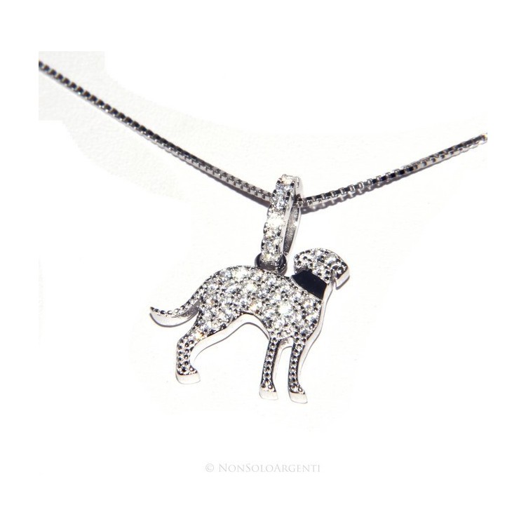 RMB|925: My Dog Venetian woman necklace with pendant dog Bracco microsetting brilliant cubic zirconia