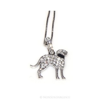 RMB|925: My Dog Venetian woman necklace with pendant dog Bracco microsetting brilliant cubic zirconia