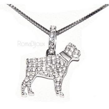 RMB|925: My Dog Venetian woman necklace with pendant dog Rottweiler microsetting brilliant cubic zirconia