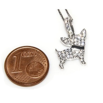RMB|925: My Dog Venetian woman necklace with pendant dog Rottweiler microsetting brilliant cubic zirconia