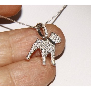 RMB|925: My Dog Venetian woman necklace with pendant dog Pitbull microsetting brilliant cubic zirconia