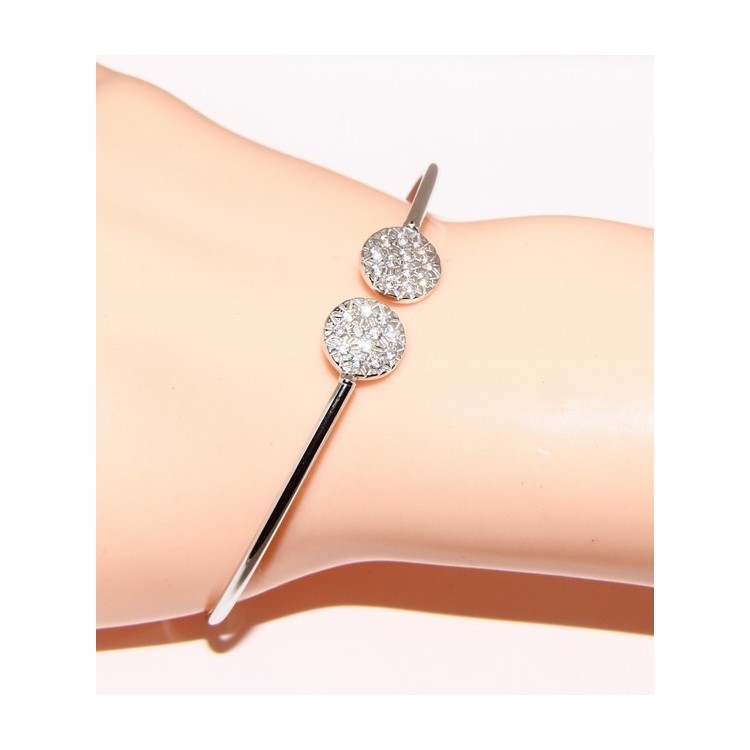 RMB|SILVER 925: Bracelet opened slave woman looking natural zircons shining