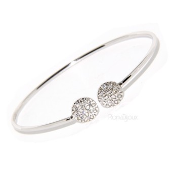 RMB|SILVER 925: Bracelet opened slave woman looking natural zircons shining