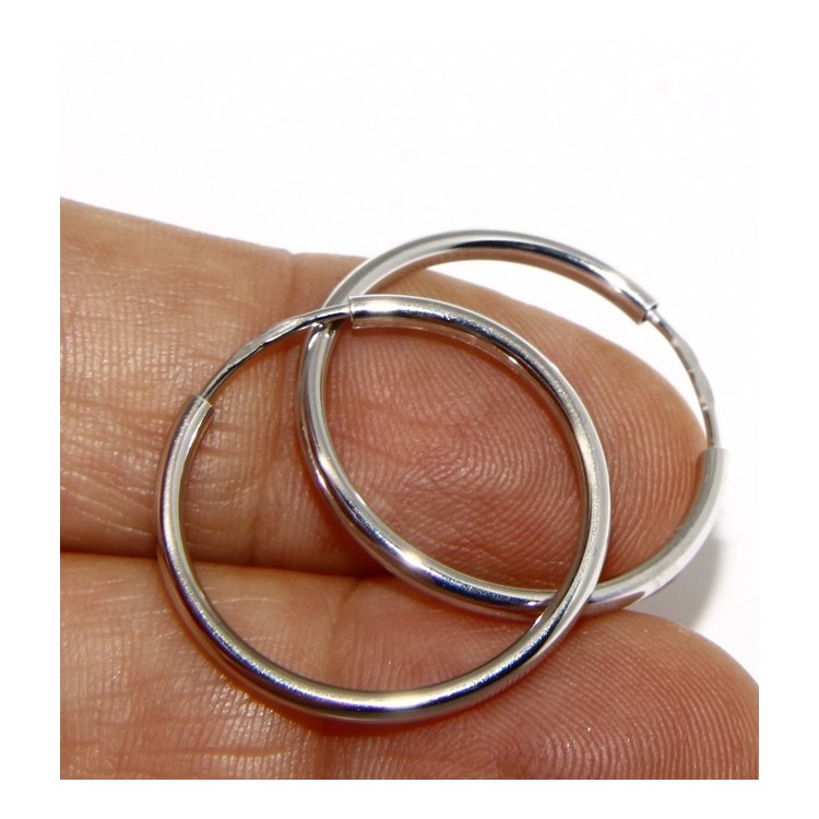 RMB|925: earrings woman anelle circles classic smooth bushings 25 mm