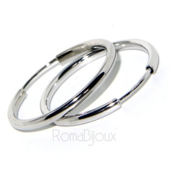 RMB|925: earrings woman anelle circles classic smooth bushings 25 mm