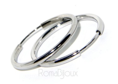 RMB|Argento 925 : orecchini donna anelle cerchi boccole lisce classiche 25 mm