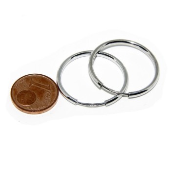 RMB|925: earrings woman anelle circles classic smooth bushings 25 mm