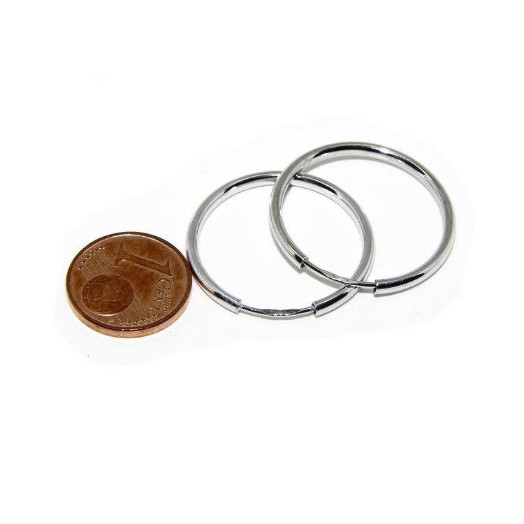 RMB|925: earrings woman anelle circles classic smooth bushings 25 mm