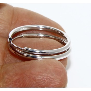 RMB|925: earrings woman anelle circles classic smooth bushings 30 mm