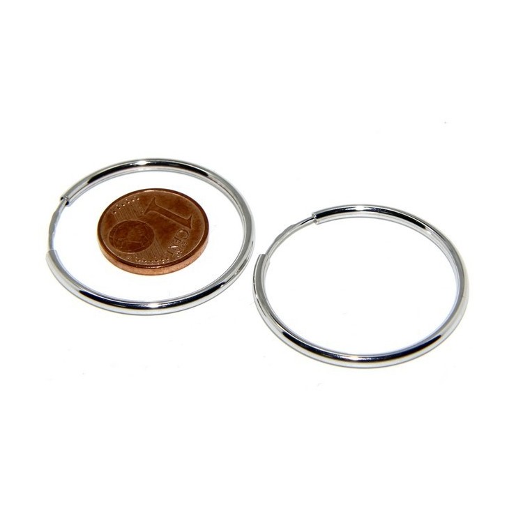 RMB|925: earrings woman anelle circles classic smooth bushings 30 mm