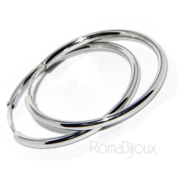 RMB|Argento 925 : orecchini donna anelle cerchi boccole lisce classiche 30 mm