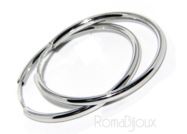 RMB|Argento 925 : orecchini donna anelle cerchi boccole lisce classiche 30 mm