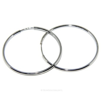 RMB|925: Women's earrings anelle circles classic smooth bushings 46 mm