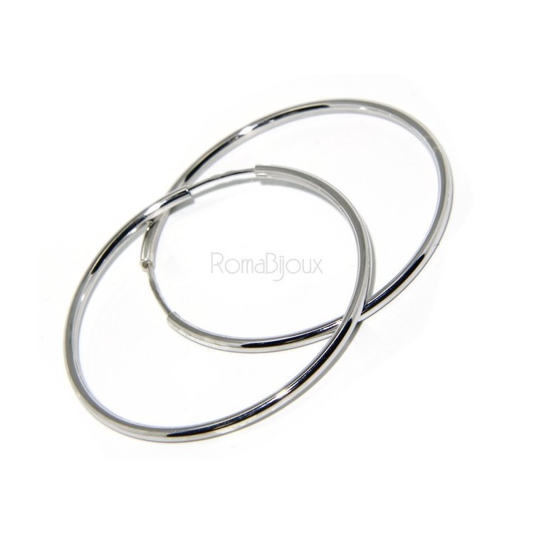 RMB|925: Women's earrings anelle circles classic smooth bushings 46 mm