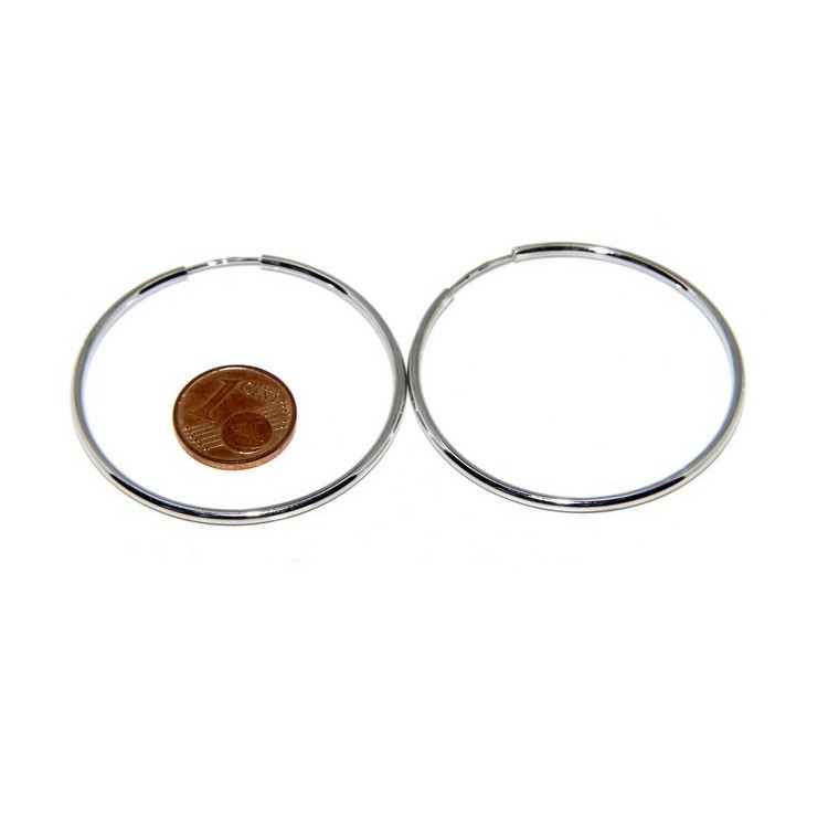 RMB|925: Women's earrings anelle circles classic smooth bushings 46 mm