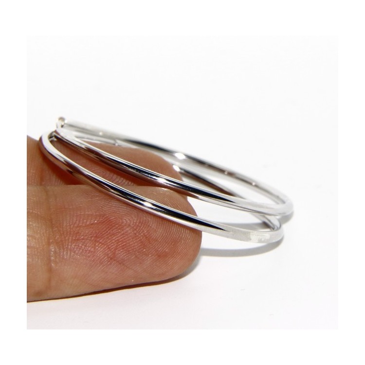 RMB|Argento 925 : orecchini donna anelle cerchi boccole lisce classiche 46 mm