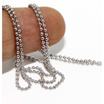RMB|SILVER 925: Choker necklace dots balls balls 1.5 mm different model lengths rhodium-plated white gold effect